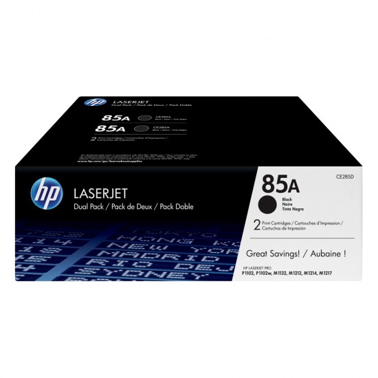 HP LaserJet P100/M1130 Black Toner Twin Pack (CE285AD) (HPCE285AD)