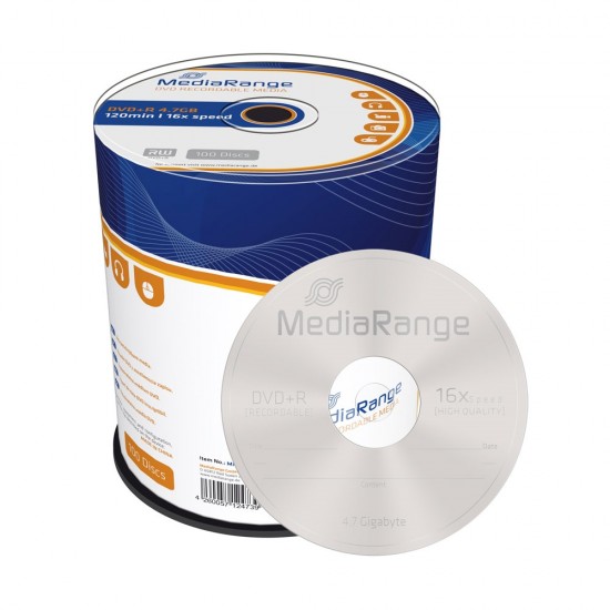 MediaRange DVD+R 120' 4.7GB 16x Cake Box x 100 (MR443)