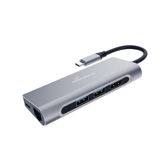 Καλώδιο MediaRange USB Type-C® 7-in-1 multiport adapter, silver (MRCS510)