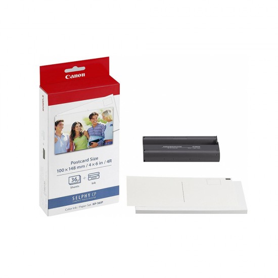 Canon KP-36IP Colour Ink & Paper Set 100x148mm Postcard Size 36prints (7737A001) (CANKP-36IP)