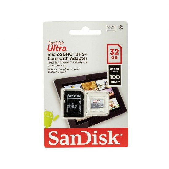 Sandisk Memory 32GB Ultra microSDHC/microSDXC UHS-I (SDSQXCG-032G-GN6MA) (SANSDSQXCG-032G-GN6MA)