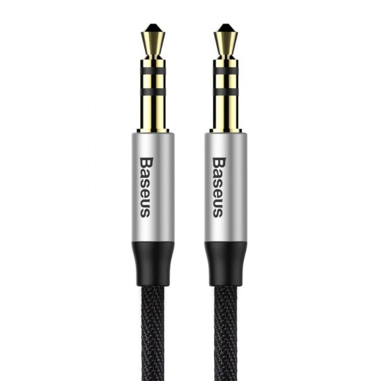 Baseus Yiven Audio Cable mini jack 3,5mm AUX, 1m Black+Silver (CAM30-BS1) (BASCAM30-BS1)