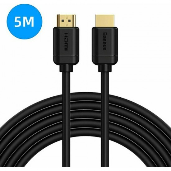 Baseus  2x HDMI 2.0 4K 30Hz Cable, 3D, HDR, 18Gbps, 5m Black (CAKGQ-D01) (BASCAKGQ-D01)