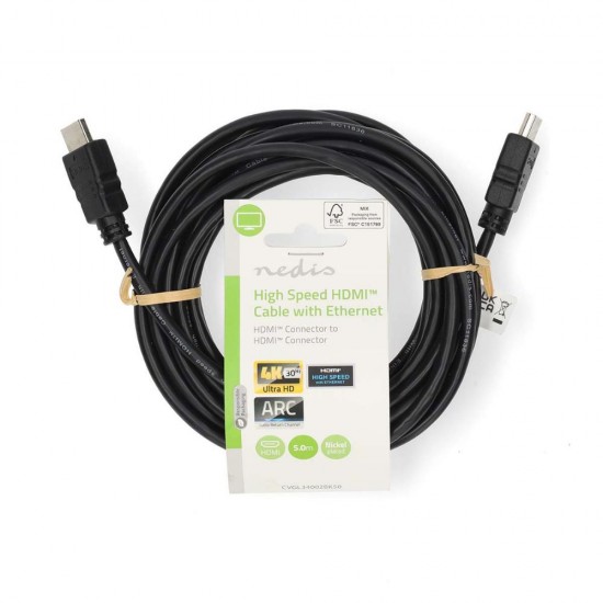 Nedis HDMI 2.0 Cable HDMI male - HDMI male 5m Μαύρο (CVGL34002BK50) (NEDCVGL34002BK50)