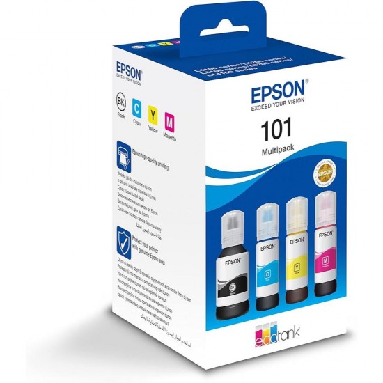 Epson 101 4 Inkjet Printer Cartridges Multipack Yellow / Cyan / Magenta / Black (C13T03V64A) (EPST03V64A)