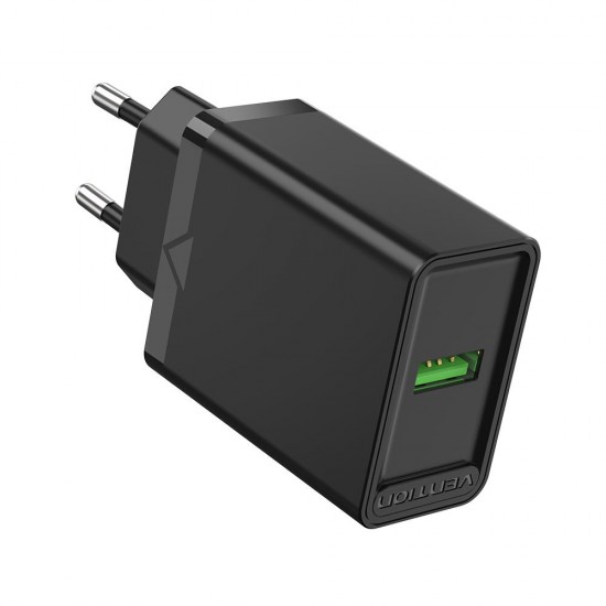 VENTION USB Wall Charger (18W) EU Black (FABB0-EU) (VENFABB0-EU)