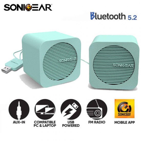 SONIC GEAR BLUETOOTH 5,2 SPEAKERS 2,0 BLUE CUBE MINT