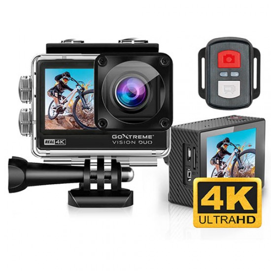 GOXTREME REAL 4K ACTION CAMERA WITH WIFI AND REMOTE CONTROL VISION DUO