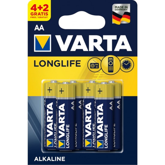 VARTA 4106 συσκ.6 AΛΚΑΛΙΚΗ LONGLIFE AA