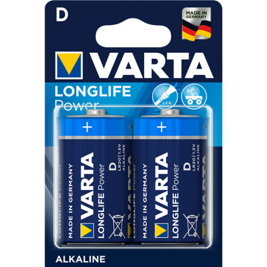 VARTA 4920 συσκ.2 AΛΚΑΛΙΚΗ LONGLIFE POWER D 1,5V