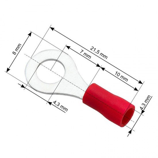 Ακροδέκτης οπής 4.3mm σετ 100τμχ