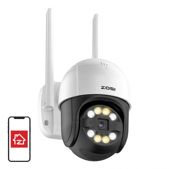 ZOSI Κάμερα Εξωτερικής Παρακολούθησης IP C289 WiFi Pan Tilt 3MP IP66 με Κάρτα microSD 32GB (Λευκό)