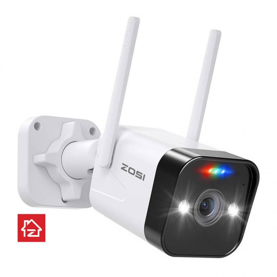 ZOSI Κάμερα Εξωτερικής Παρακολούθησης IP C188 WiFi 4MP IP66 (Λευκό)