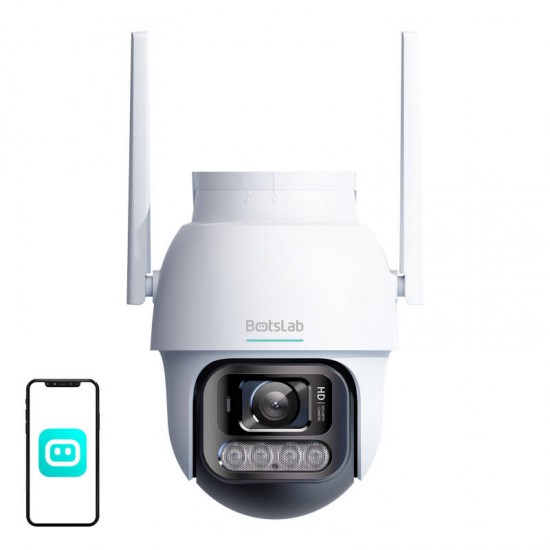 Botslab Κάμερα Εξωτερικής Παρακολούθησης PT W311 Wi-Fi 3MP (Λευκό)