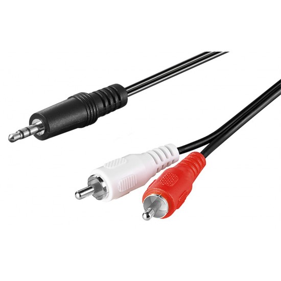 GOOBAY καλώδιο ήχου 51650 3.5mm σε 2x RCA, 3 pin stereo, 3m, μαύρο