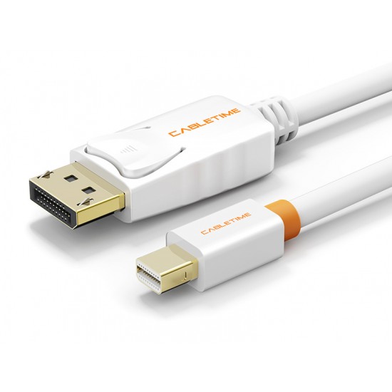 CABLETIME καλώδιο mini DisplayPort σε DisplayPort CT-02G, 4K, 1.8m, λευκό