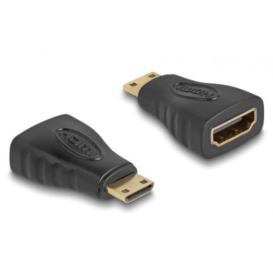 DELOCK αντάπτορας HDMI σε HDMI mini 65244, gold plated, μαύρος