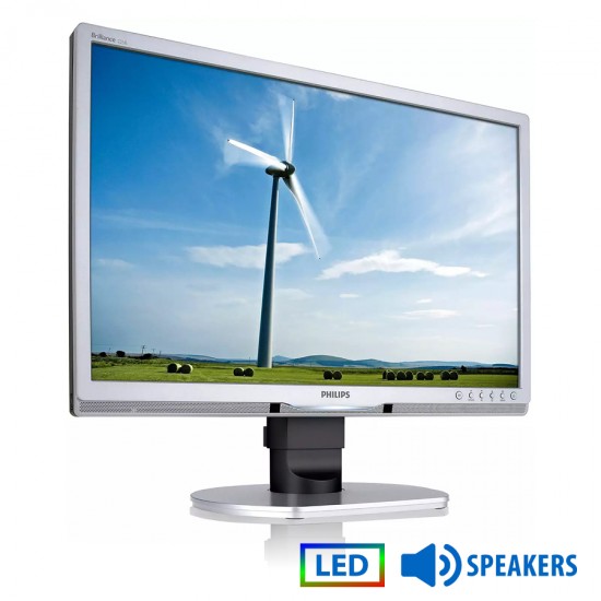 Used Monitor 220B4L LED/Philips/22"/1680x1050/Wide/Silver/Black/w/Speakers/D-SUB & DVI-D & USB Hub