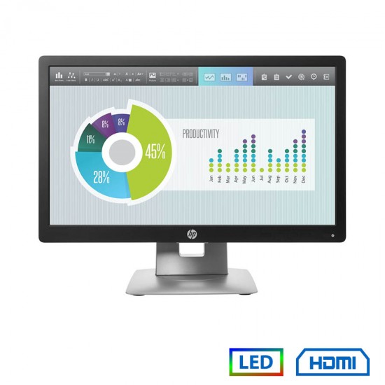 Used Monitor E202 LED/HP/20/1600x900/Wide/Black/D-SUB & DP & HDMI & USB Hub