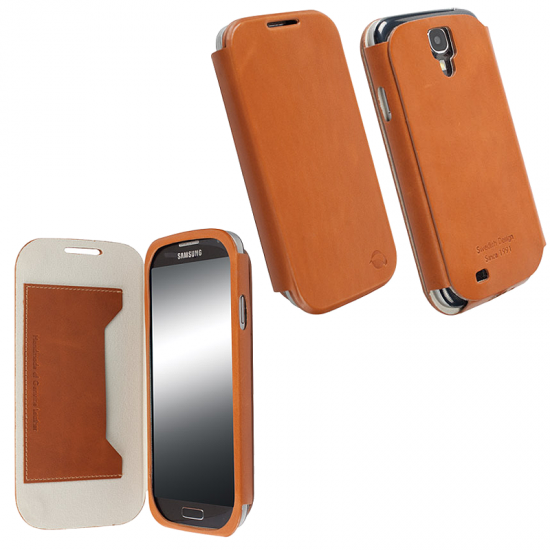 KRUSELL ΘΗΚΗ SAMSUNG I9505 LEATHER FLIPCOVER KIRUNA CAMEL