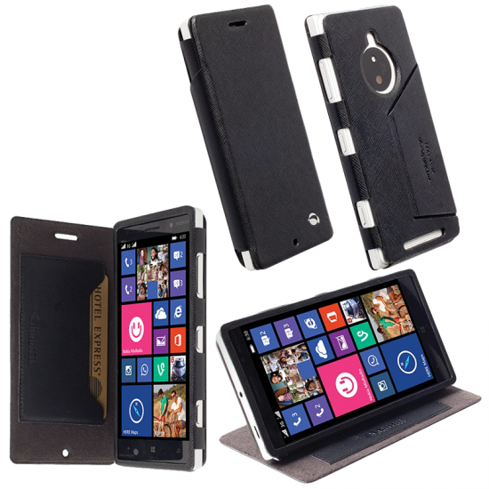 VOLTE-TEL ΘΗΚΗ NOKIA LUMIA 830 LEATHER MALMO FLIPCOVER STAND BLACK KRUSEL