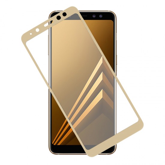 IDOL 1991 TEMPERED GLASS SAMSUNG A8 2018 A530 9H 0.30m 2.5D FULL GLUE SPECIAL FULL COVER FULL GOLD