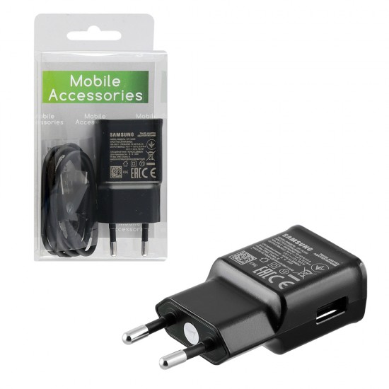 TRAVEL SAMSUNG EP-TA200 USB 5V 2A/9V 1,67A 15W + DATA EP-DR140ABE TYPE C BLACK BULK OR