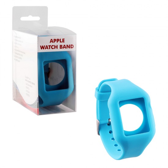 VOLTE-TEL ΛΟΥΡΑΚΙ ΡΟΛΟΓΙΟΥ ΣΙΛΙΚΟΝΗΣ ΜΕ ΠΛΑΙΣΙΟ APPLE WATCH 38mm/WATCH 2 22mm BLUE