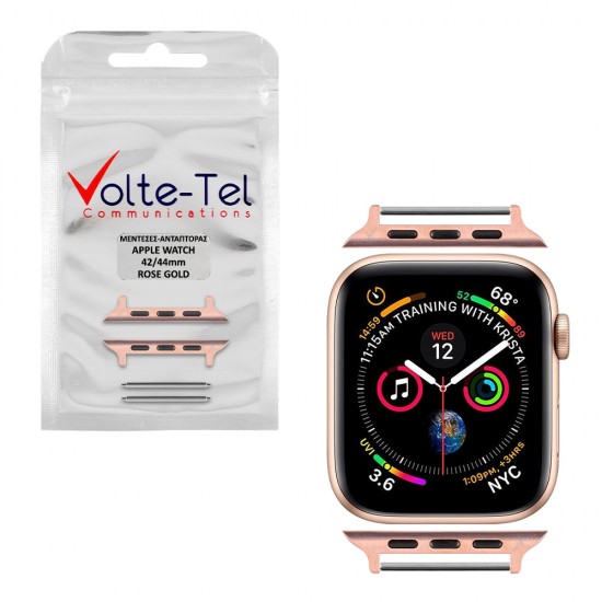 VOLTE-TEL ΜΕΝΤΕΣΕΣ-ΑΝΤΑΠΤΟΡΑΣ ΓΙΑ APPLE WATCH 42/44mm /WATCH 2/WATCH 3 22mm ROSE GOLD