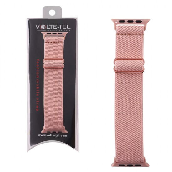 VOLTE-TEL ΛΟΥΡΑΚΙ ΡΟΛΟΓΙΟΥ APPLE WATCH 38/40/41mm ELASTIC BRAIDED NYLON PINK VT101