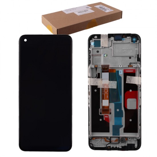 REALME 8i/NARZO 50 4G ΟΘΟΝΗ + TOUCH SCREEN + LENS + FRAME 4908405 BLACK ORIGINAL SERVICE PACK