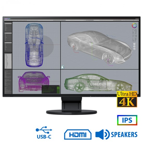 Used Monitor FlexScan EV2785 IPS LED/Eizo/27``UHD 4k/3840x2160/Wide/Black/No Stand/w/Speakers/DP & H