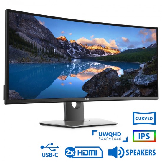 Used (A-) Monitor U3419W Curved IPS LED/Dell/34\\"UW-QHD/3440x1440/Black/w/Speakers/Grade A-/DP & 2xHD