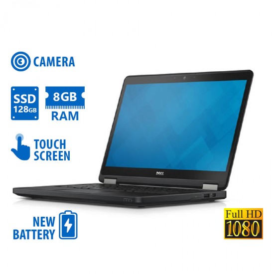 Dell Latitude E5250 i5-5300U/14``FHD Touchscreen/8GB DDR3/128GB SSD/No ODD/Camera/New Battery/8P Gra