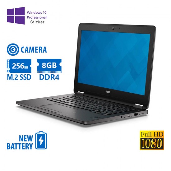 Dell (A-) Latitude E7270 i5-6300U/12.5``FHD/8GB DDR4/256GB M.2 SSD/No ODD/Camera/New Battery/10P Gra