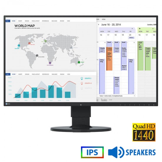 Used Monitor FlexScan EV2750 IPS LED/Eizo/27\\"QHD/2560x1440/Wide/Black/w/Speakers/DVI-D & DP & USB US