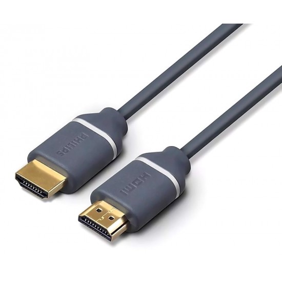 PHILIPS καλώδιο HDMI 2.0 SWV5650G, 4K 3D, copper, γκρι, 5m