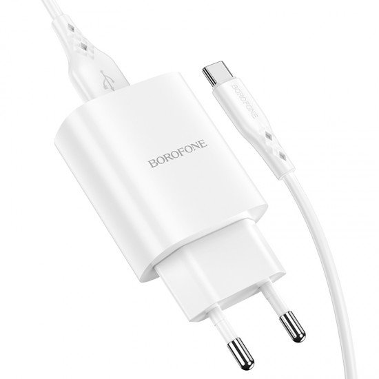 Borofone Wall charger BN1 Innovative - USB - 2,1A with USB to Type C white