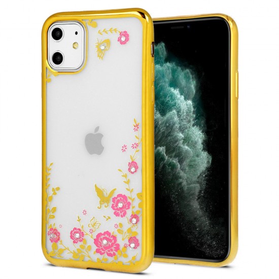 Back Case DIAMOND FLOWER for Iphone 11 Pro Max gold