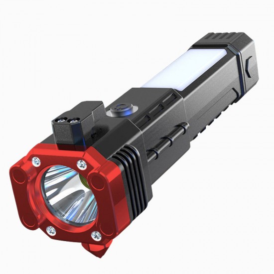 LED Flashlight LT2 Rescue (hammer, belt cutter, magnet) waterproof red