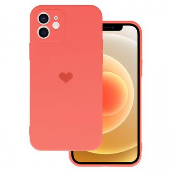 (iPhone 11) Vennus Back Cover Silicone Heart Coral