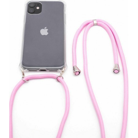 (iPhone 11 Pro) Evelatus Case With Rope Pink Transparent