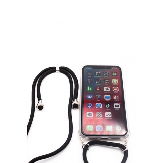 (iPhone 11 Pro Max) Evelatus Back Cover with rope Transparent