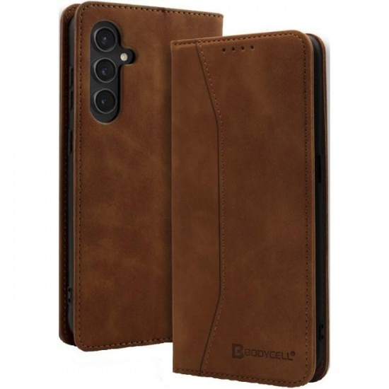 (Samsung Galaxy A55) Bodycell Book Cover Δερματίνης Brown