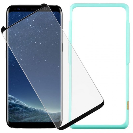 (Samsung Galaxy S8 Plus) OEM Tempered Glass Black Semi Full-Glue