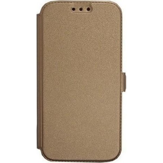 (Samsung S6 Edge) OEM Book Cover Pocket Magnet Gold