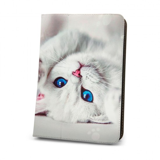 (Universal  7-8'') OEM Cute Kitty Flip Cover Δερματίνης Πολύχρωμο