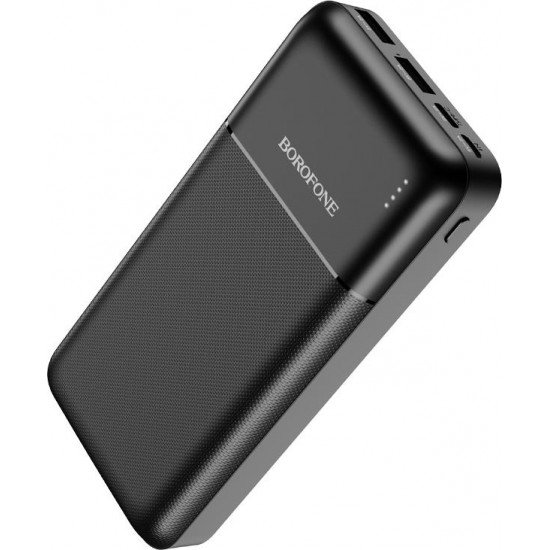 Borofone BJ16A Power Bank 20000mAh με 2 Θύρες USB-A Μαύρο
