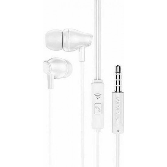 Borofone BM61 In-ear Handsfree με Βύσμα 3.5mm Λευκό
