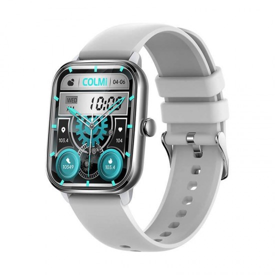 Colmi C61 Aluminium Smartwatch με Παλμογράφο Ασημί
